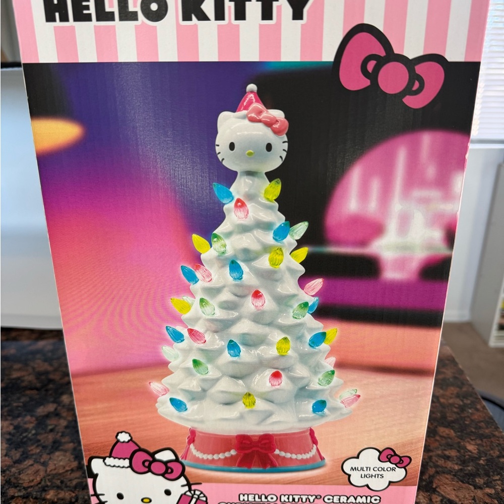 Large 12 Inch Hello Kitty Christmas Tree With Multi Color Lights - New In Box